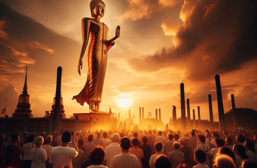 The Majestic Presence of the Standing Buddha at Wat Intharawihan