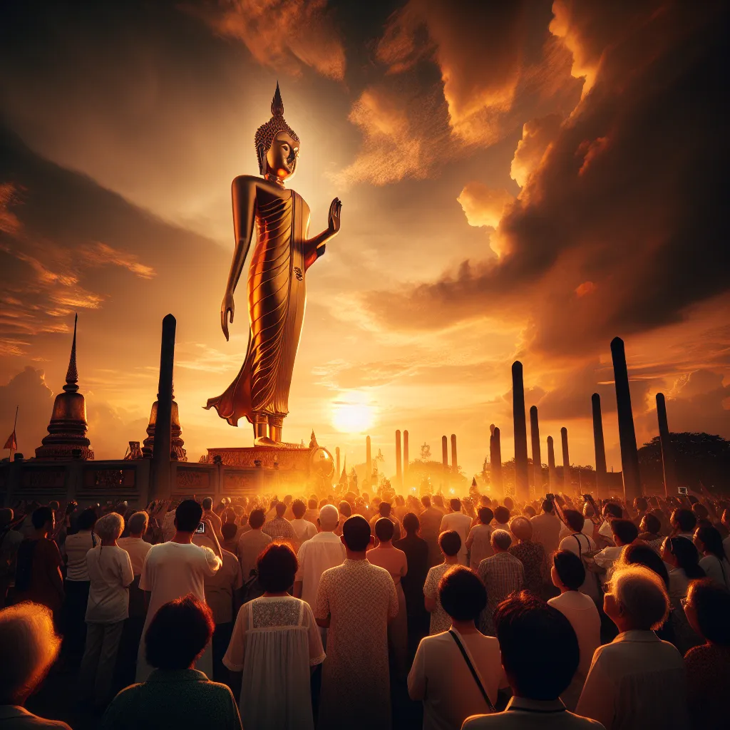 The Majestic Presence of the Standing Buddha at Wat Intharawihan